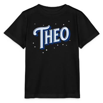 Theo Namen personalisiert - Stanley/Stella Kinder T-Shirt MINI CREATOR  - Schwarz - Vorne - Mikhail (115cm)