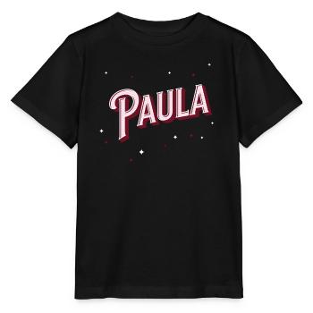 Paula Namen personalisiert - Stanley/Stella Kinder T-Shirt MINI CREATOR  - Schwarz - Vorne - Mikhail (115cm)