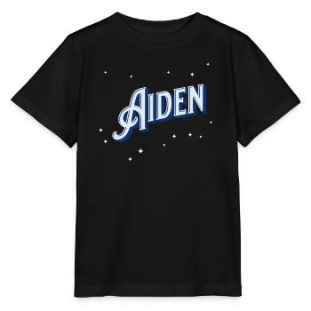 Aiden Namen personalisiert - Stanley/Stella Kinder T-Shirt MINI CREATOR  - Schwarz - Vorne - Mikhail (115cm)