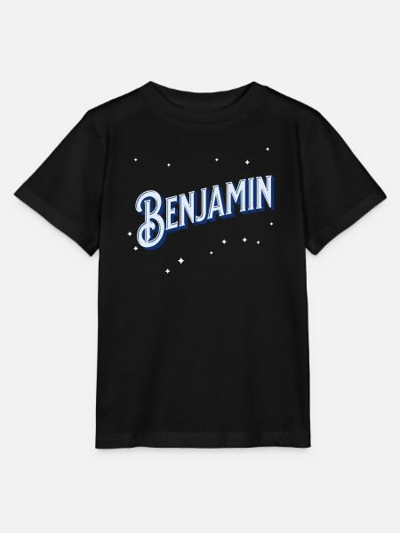 Benjamin Namen personalisiert - Stanley/Stella Kinder T-Shirt MINI CREATOR  - Schwarz