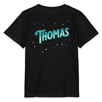 Thomas names personalized - Stanley/Stella MINI CREATOR Kids’ T-Shirt - black - Front - Mikhail (115cm)