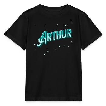 Arthur names personalized - Stanley/Stella MINI CREATOR Kids’ T-Shirt - black - Front - Mikhail (115cm)