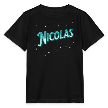 Le nom de Nicolas personnalisé - T-shirt bio MINI CREATOR Stanley/Stella Enfant - noir - Devant - Mikhail (115cm)