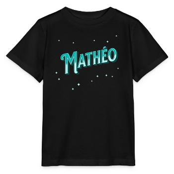 Matheo Namen personalisiert - Stanley/Stella Kinder T-Shirt MINI CREATOR  - Schwarz - Vorne - Mikhail (115cm)