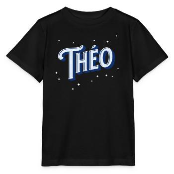 Theo Namen personalisiert - Stanley/Stella Kinder T-Shirt MINI CREATOR  - Schwarz - Vorne - Mikhail (115cm)