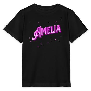 Amelia Namen personalisiert - Stanley/Stella Kinder T-Shirt MINI CREATOR  - Schwarz - Vorne - Mikhail (115cm)