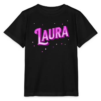 Laura Namen personalisiert - Stanley/Stella Kinder T-Shirt MINI CREATOR  - Schwarz - Vorne - Mikhail (115cm)