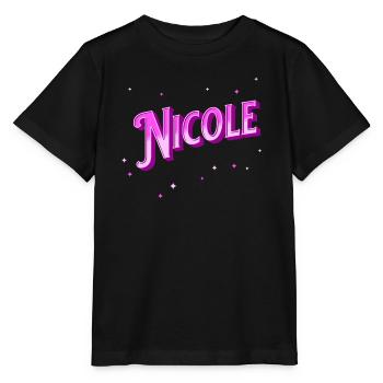 Le prénom de Nicole personnalisé - T-shirt bio MINI CREATOR Stanley/Stella Enfant - noir - Devant - Mikhail (115cm)