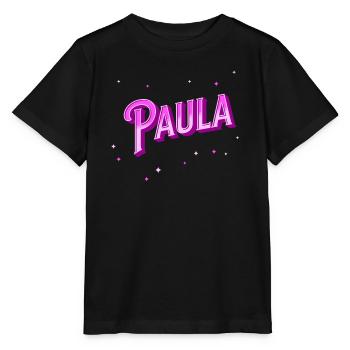 Paula Namen personalisiert - Stanley/Stella Kinder T-Shirt MINI CREATOR  - Schwarz - Vorne - Mikhail (115cm)