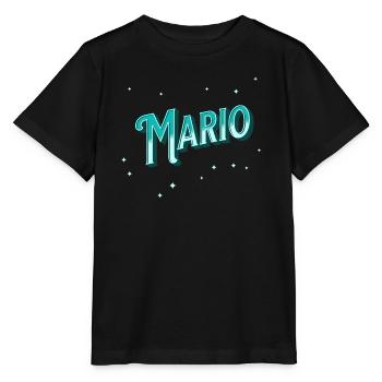 Mario Namen personalisiert - Stanley/Stella Kinder T-Shirt MINI CREATOR  - Schwarz - Vorne - Mikhail (115cm)