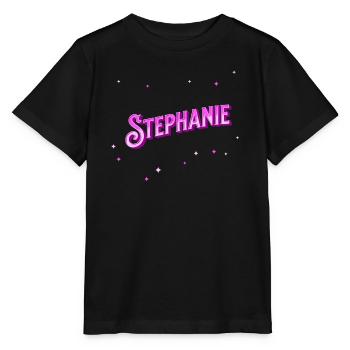 Le prénom de Stéphanie personnalisé - T-shirt bio MINI CREATOR Stanley/Stella Enfant - noir - Devant - Mikhail (115cm)