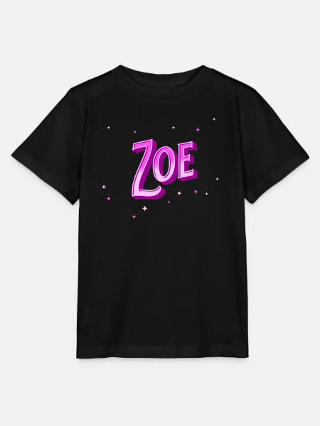 Zoe Namen personalisiert - Stanley/Stella Kinder T-Shirt MINI CREATOR  - Schwarz