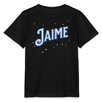 Nom Jaime personnalisé - T-shirt bio MINI CREATOR Stanley/Stella Enfant - noir - Devant - Mikhail (115cm)