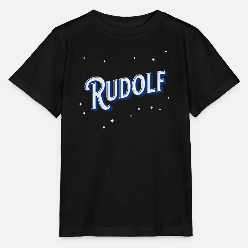 Rudolf name personalized - Stanley/Stella MINI CREATOR Kids’ T-Shirt - black