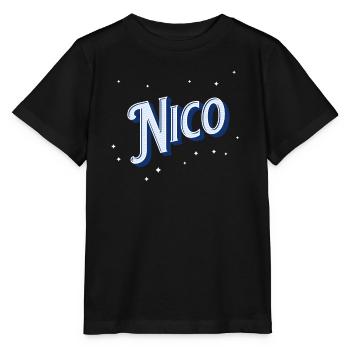 Nom Nico personnalisé - T-shirt bio MINI CREATOR Stanley/Stella Enfant - noir - Devant - Mikhail (115cm)