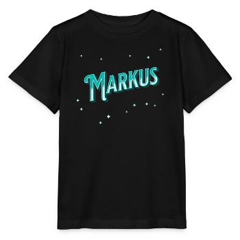 Markus Namen personalisiert - Stanley/Stella Kinder T-Shirt MINI CREATOR  - Schwarz - Vorne - Mikhail (115cm)