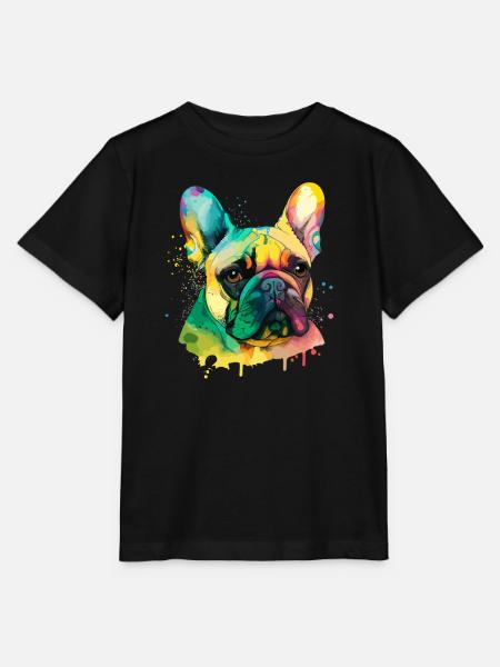 Bulldog francese per gli amanti dei cani - Stanley/Stella T-shirt MINI CREATOR til børn - sort