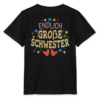 Endlich Große Schwester Familie Geschwister Liebe - Stanley/Stella Kinder T-Shirt MINI CREATOR  - Schwarz - Vorne - Mikhail (115cm)