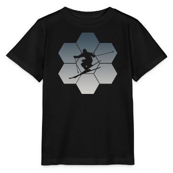 Skiing Skifahrer Ski Geschenkidee Pistensau - Stanley/Stella Kinder T-Shirt MINI CREATOR  - Schwarz - Vorne - Mikhail (115cm)