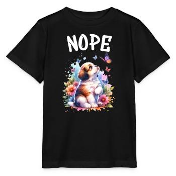 Hund Lustiger Spruch Nope für Hundeliebhaber - Stanley/Stella Kinder T-Shirt MINI CREATOR  - Schwarz - Vorne - Mikhail (115cm)