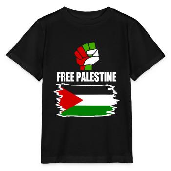Free palestine - Stanley/Stella Kinder T-Shirt MINI CREATOR  - Schwarz - Vorne - Mikhail (115cm)