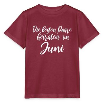 Wedding - Stanley/Stella MINI CREATOR Kids’ T-Shirt - burgundy - Front - Kain (125cm)