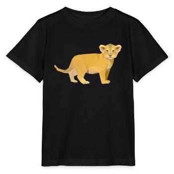 Löwen Baby Polygon - Stanley/Stella Kinder T-Shirt MINI CREATOR  - Schwarz - Vorne - Mikhail (115cm)