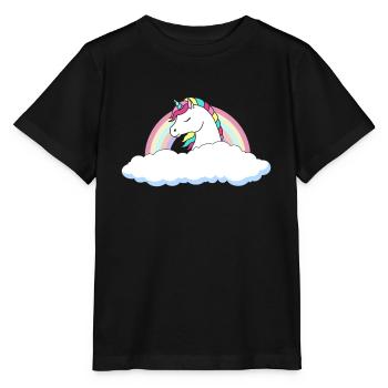 Einhorn über den Wolken - Stanley/Stella Kinder T-Shirt MINI CREATOR  - Schwarz - Vorne - Mikhail (115cm)