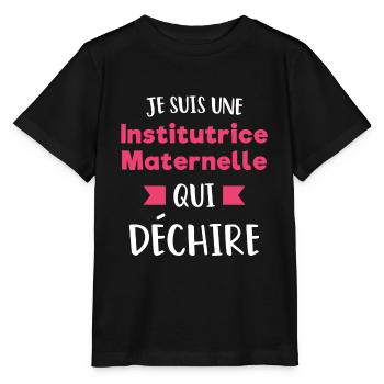 Je Suis Une Institutrice Maternelle Qui Déchire - T-shirt bio MINI CREATOR Stanley/Stella Enfant - noir - Devant - Mikhail (115cm)