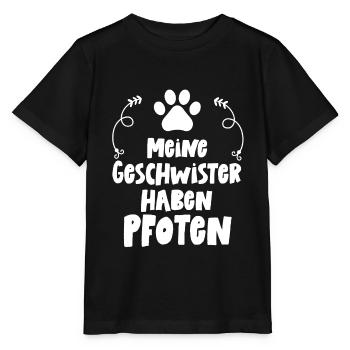 Meine Geschwister haben Pfoten Hunde Baby Katzen - Stanley/Stella Kinder T-Shirt MINI CREATOR  - Schwarz - Vorne - Mikhail (115cm)