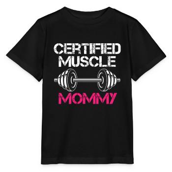 certified Muscle Mommy Pump Cover - Stanley/Stella MINI CREATOR Kids’ T-Shirt - black - Front - Mikhail (115cm)