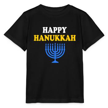 HAPPY HANUKKAH - T-shirt bio MINI CREATOR Stanley/Stella Enfant - noir - Devant - Mikhail (115cm)
