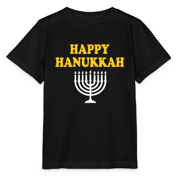 HAPPY HANUKKAH - T-shirt bio MINI CREATOR Stanley/Stella Enfant - noir - Devant - Mikhail (115cm)