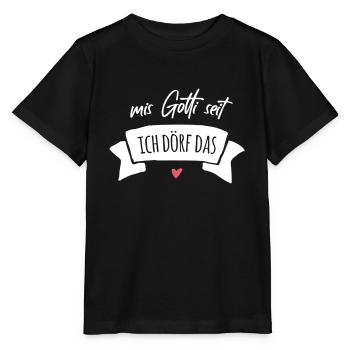 Babygeschenk Mein Gotti sagt ich darf das - Stanley/Stella Kinder T-Shirt MINI CREATOR  - Schwarz - Vorne - Mikhail (115cm)