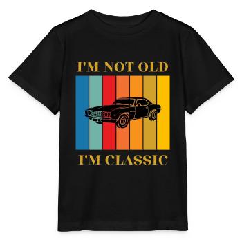 Klassiker Muscle Car Retro Design - Stanley/Stella Kinder T-Shirt MINI CREATOR  - Schwarz - Vorne - Mikhail (115cm)