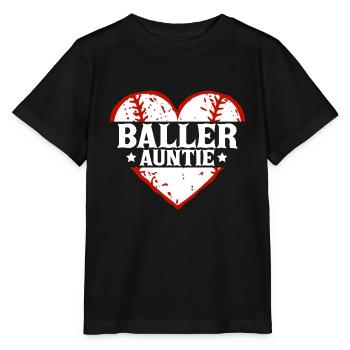 Baseball Aunt Gift Baller Auntie Mother's Day Mom - Stanley/Stella MINI CREATOR Kids’ T-Shirt - black - Front - Mikhail (115cm)