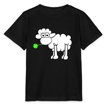 Les moutons avec du trèfle - T-shirt bio MINI CREATOR Stanley/Stella Enfant - noir - Devant - Mikhail (115cm)