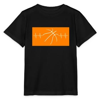 Basketball Herzschlag heartbeat Streetball - Stanley/Stella Kinder T-Shirt MINI CREATOR  - Schwarz - Vorne - Mikhail (115cm)