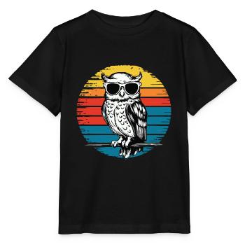 oiseau de nuit hibou hibou oiseau - T-shirt bio MINI CREATOR Stanley/Stella Enfant - noir - Devant - Mikhail (115cm)