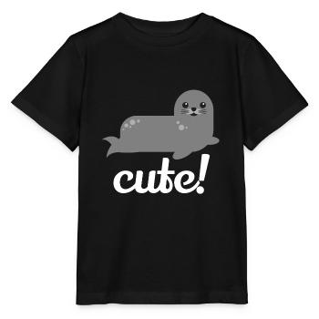 Süße Robbe - Stanley/Stella Kinder T-Shirt MINI CREATOR  - Schwarz - Vorne - Mikhail (115cm)