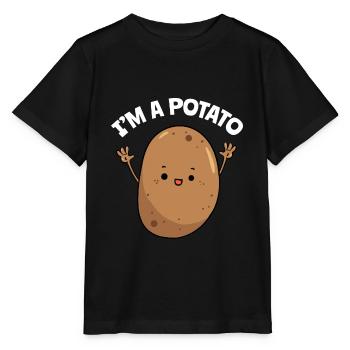 Je suis une pomme de terre - T-shirt bio MINI CREATOR Stanley/Stella Enfant - noir - Devant - Mikhail (115cm)