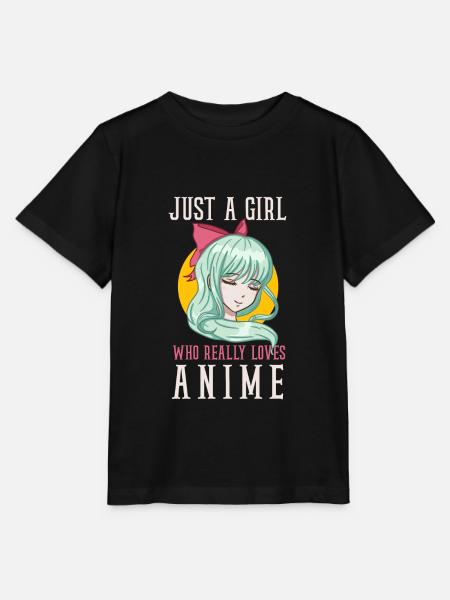 Juste une fille qui aime vraiment l'anime - T-shirt bio MINI CREATOR Stanley/Stella Enfant - noir
