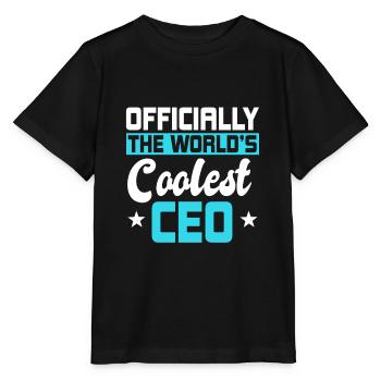 Officially The World's Coolest CEO - Stanley/Stella MINI CREATOR Kids’ T-Shirt - black - Front - Mikhail (115cm)