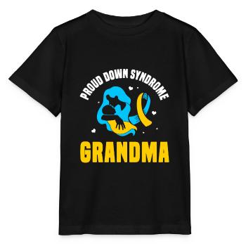 Fier syndrome de Down Grand-mère - T-shirt bio MINI CREATOR Stanley/Stella Enfant - noir - Devant - Mikhail (115cm)