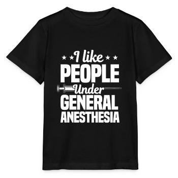I Like People Under General Anesthesia - Stanley/Stella Kinder T-Shirt MINI CREATOR  - Schwarz - Vorne - Mikhail (115cm)