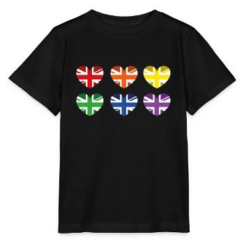 UK RAINBOW FLAG - Stanley/Stella MINI CREATOR Kids’ T-Shirt - black - Front - Mikhail (115cm)