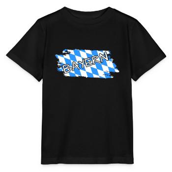 Bayern Flagge - Stanley/Stella Kinder T-Shirt MINI CREATOR  - Schwarz - Vorne - Mikhail (115cm)