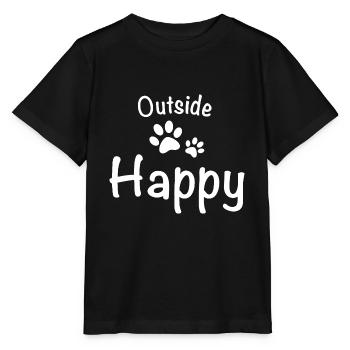 Outside dog happy dog walk - Stanley/Stella MINI CREATOR Kids’ T-Shirt - black - Front - Mikhail (115cm)