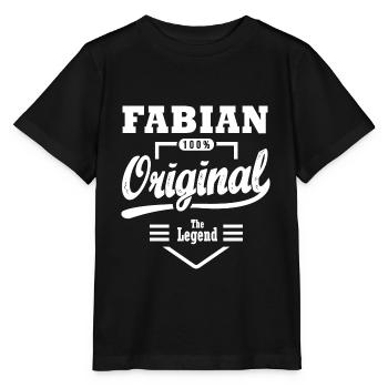 Fabian original personalisiertes Geschenk Vorname fabian - Stanley/Stella Kinder T-Shirt MINI CREATOR  - Schwarz - Vorne - Mikhail (115cm)