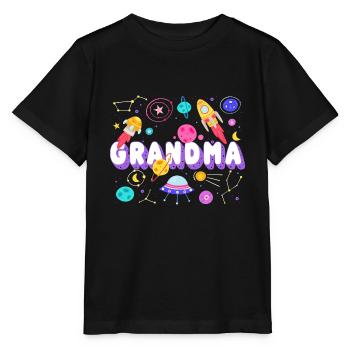 Grandma Outer Space Birthday Party Family Boys - Stanley/Stella MINI CREATOR Kids’ T-Shirt - black - Front - Mikhail (115cm)
